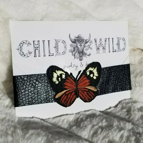 CHILD OF WILD // ltd ed monarch butterfly patch python embossed leather - Picture 11 of 15